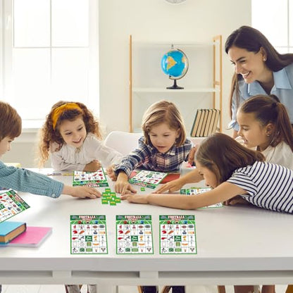 Football Games for Kids,Football Bingo Cards,24 Players Football Birthday Party Decorations Favors Supplies for Family Night Group Activities