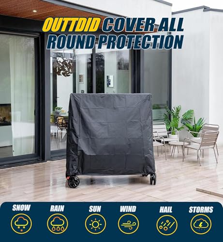 Foldable Ping Pong Table Cover for Outdoor & Indoor Folding 9 x 5 FT Table Tennis Tables Windproof Cover with Zipper & Buckles - color: Blue