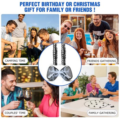 Upgraded Magnetic Chess Game Set with 20 Larger Black Stones & Rope, Exciting Magnet Game for Family Party Travel Camping, Fun Strategy Puzzle Game for Adults
