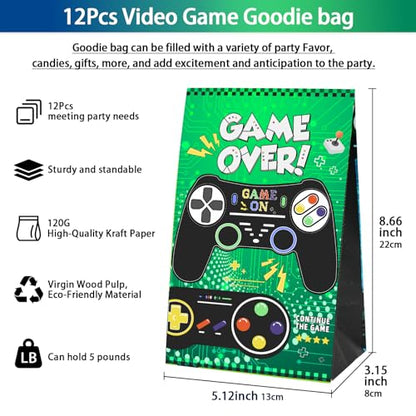 208Pcs Video Game Party Favors Pack for 12 Guest, Gamer Goodie Bag Stuffers for Kids Boys, Gaming Theme Birthday Party Decorations Supplies (Video Game Party Favors) - style: Video Game Party Favors