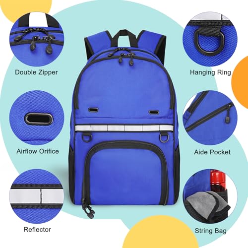 Goloni Bowling Backpack,Single Ball Bowling Bag with Shoe Compartment Up to Size 16,Bowling Bag with Padded Ball Holder - color: Blue