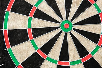 Unicorn Oxford Dartboard Cabinet Set - Official Size Bristle Board - Rotatable Metal Number Ring - Self-Healing Sisal Board - Round Metal Divider Wires - Black Laminate Cabinet with Wall Protection