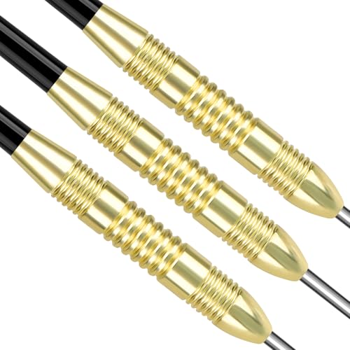 Accmor Darts Metal Tip Set, 12 Pack Steel Tip Darts Darts Set, 24 Grams Professional Metal Darts - color: Gold Fire