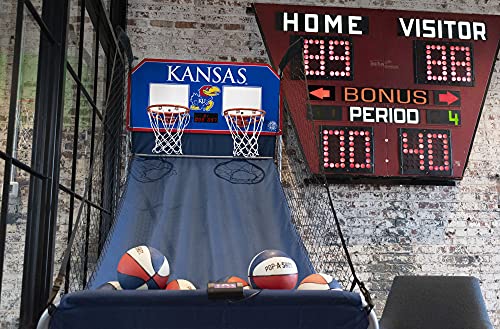 Pop-A-Shot - Home Dual Shot with NCAA Graphics l Sensor Scoring l 16 Game Modes l 7 Balls l Foldable Storage l for All NCAA Fans - style: Kansas Jayhawks