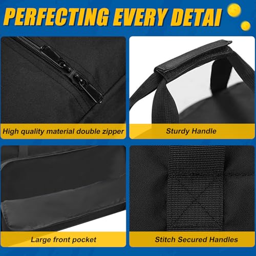 Pickleball Net Set Replacement Bag, [Thick Fabric+Front Pocket] Portable Pickle Ball Carrying Case For Badminton Net | Heavy-Duty Water-Resistant Storage Bag| With Sturdy Handle, Black