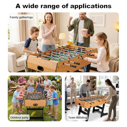 HLC 47.5" Foosball Table, Foldable Foosball Table Football Soccer Indoor Game Table, Kids Family Play Sports Fun