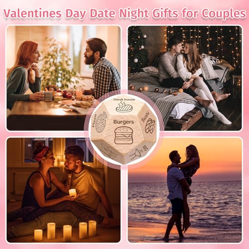 Fathers Day Dad Gifts for Husband, Couple Mens Women Valentine Gifts for Boyfriend Girlfriend Husband Wife Anniversary, Date Night Food Dice, Easter Basket Stuffers - style: food dice