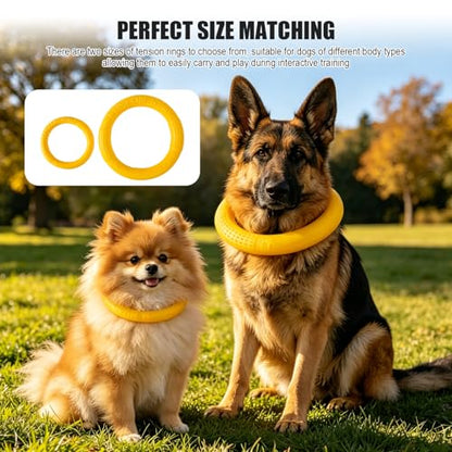 Outdoor Fitness Dog Training Ring, Floating Traction Toy Round Dog Pull Ring Interactive Game Tool, Suitable for Medium and Large Dogs (Yellow, Large) - size: Large