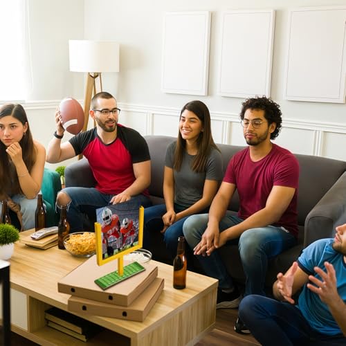6 Pcs Football Goal Post Table Decorations Wooden Field Goal Post Centerpieces 4.3 x 3.9 Inch Photo Frame with Base for Table Fans Sport Birthday Supplies