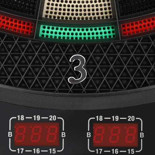 Electronic Dartboard Set with Digital Scoreboard, Up to 16 Player Score Display, 27 Game Modes, 243 Extended Play Styles, Includes Soft Tip Darts and Extra Tips