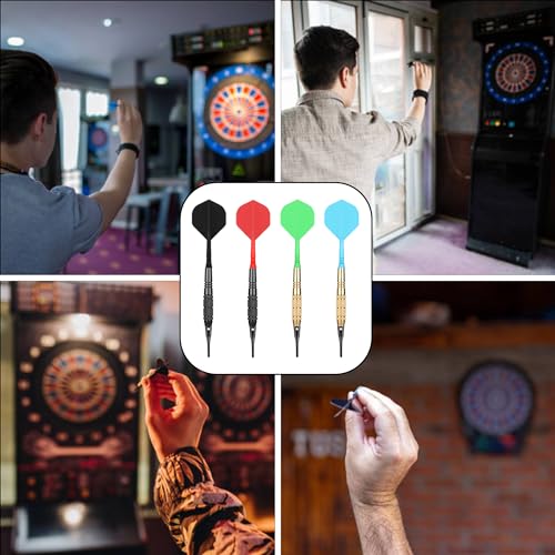 CyeeLife Darts Plastic Tip,Soft Tip Darts Set,12 Pcs 18 Gram with 50 Extra Dart Tips for Electronic Dartboard