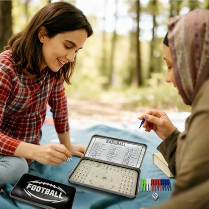 Baseball Board Travel Game, Portable Baseball Board Game, Tabletop Baseball Games, Travel Game Knuckle Dice Table Game for Adults - color: Baseball2