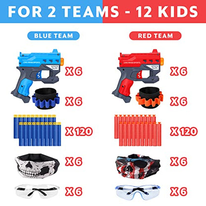 12 Pack Blaster Guns Boys Toy, Party Favors Compatible with Nerf Birthday Party,Easter Basket Stuffers Hand Gun Toys Party Supplies for 3,4,5,6,7,8,9 Years Kids - size: 12 Sets