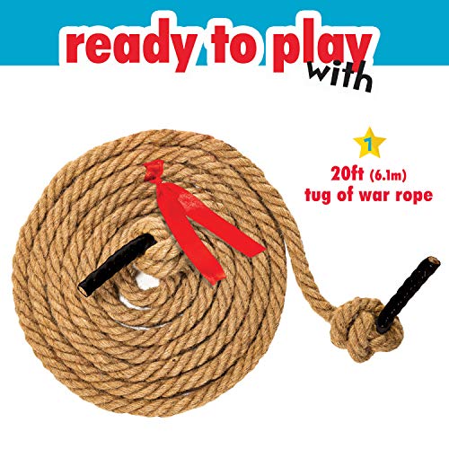 Franklin Field Day Tug of War Rope with Flag for Kids and Adults - Perfect for Team Building - 20ft Long