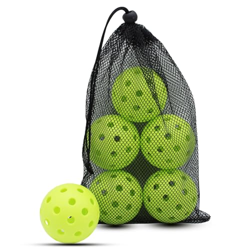 Magicorange Pickleball Balls,USAPA Approved 40 Holes Outdoor Pickleballs - color: Green, size: 6 Pack