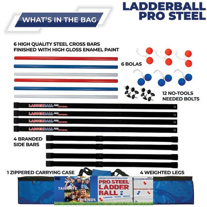 Front Porch Classics, Maranda Enterprises Ladderball Pro Steel, Black, Blue, Red, White