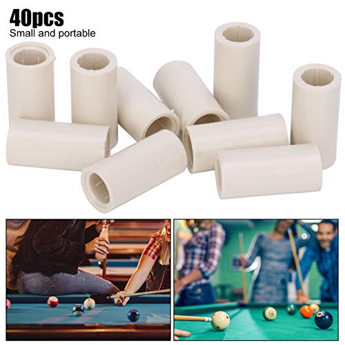 VGEBY 40pcs Billiard Cue Ferrules, White Fiber Pool Cue Stick Ferrules Set Rod Repairing Tool Tubes Billiard Accessories - color: as picture shown