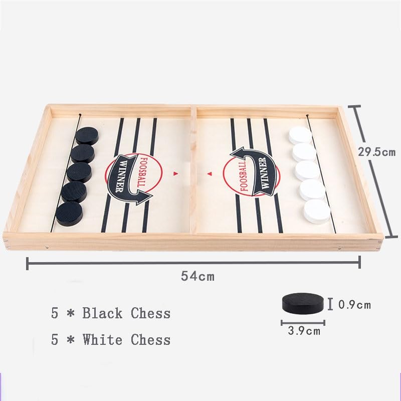 Board Game Fast Sling Puck Game Fast Action Wooden Air Hockey Board Games for Adults, Family Night or Friends Party(Large 1) - size: Large 1