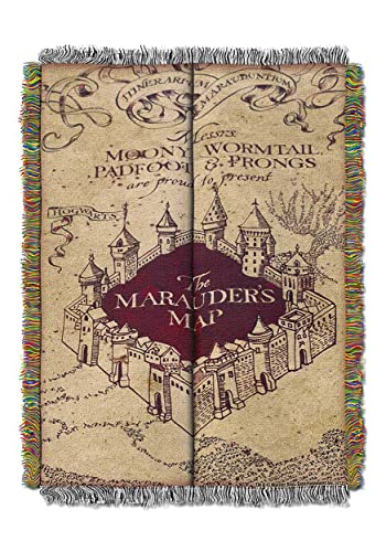 Northwest Harry Potter Woven Tapestry Throw Blanket, Designer Home Décor, Modern, Unique Gift, 48" x 60", Marauder's Map - color: Marauders Map, size: 48" x 60"