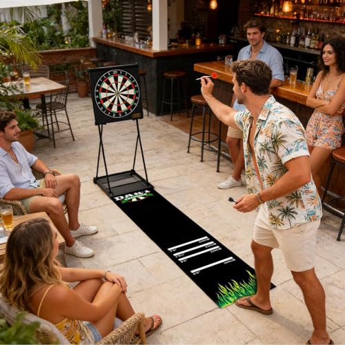 Darts Mat - Non Slip Shock Absorbing Rug, 300x34cm Dart Floor Mat, Touruaiment Throw Distance Marker, - size: 7