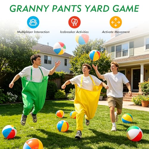 Granny Pants Yard Game (31.5" W x 39.4" H), Hands-Free Design with 43" Adjustable Straps, Hilarious Outdoor Tossing Game for Adults & Family