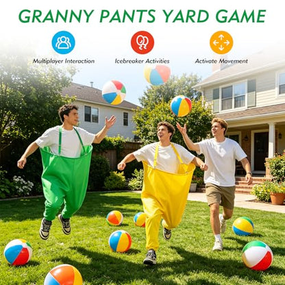 Granny Pants Yard Game (31.5" W x 39.4" H), Hands-Free Design with 43" Adjustable Straps, Hilarious Outdoor Tossing Game for Adults & Family