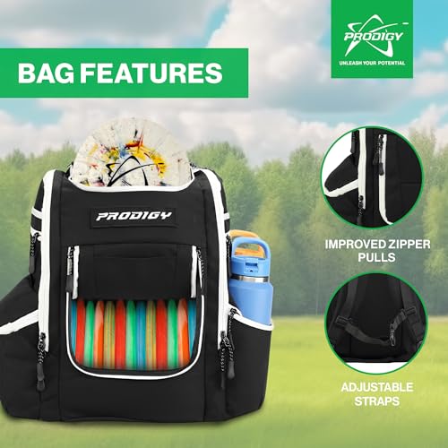 Prodigy Disc Apex XL Disc Golf Bag | Large Disc Golf Backpack | Store 34+ Discs | Premium Big Disc Golf Bags with Cooler - color: Black