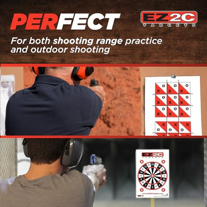 EZ2C Games Styles: Dartboard - Sink The Boats - Tic-Tac-Toe - Reducing Circles - Paper Targets for Shooting Range 11"x17" Fun Gun Range Targets for Shooting USA Made Gun Gifts - color: 4 Style Bundle, style: 40