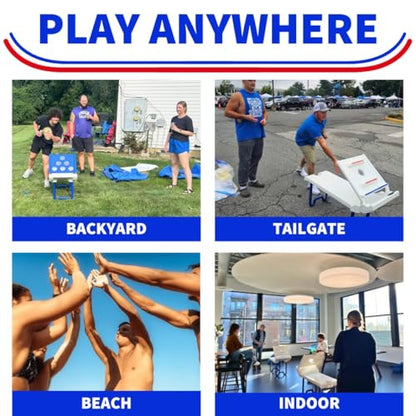 Rampz Game Set: 2 Games in 1! Ultimate Portable Fun for Backyard, Tailgate, Beach and Indoor – Easy Setup, Durable Build, Family Fun!