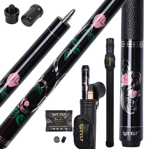 CUEELF Pink Pool Cue Stick 58inches Canadian Maple Billiard Cue Sticks Professional Pool Stick Gifts for Women and Ladies - color: Rose, size: 20 oz