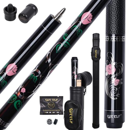 CUEELF Pink Pool Cue Stick 58inches Canadian Maple Billiard Cue Sticks Professional Pool Stick Gifts for Women and Ladies - color: Rose, size: 20 oz