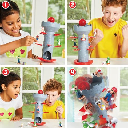 EPOCH Games - Super Mario Blow Up Shaky Tower Tabletop Game – Kids Family Board Game for Multiplayer Game Night, Ages 4+