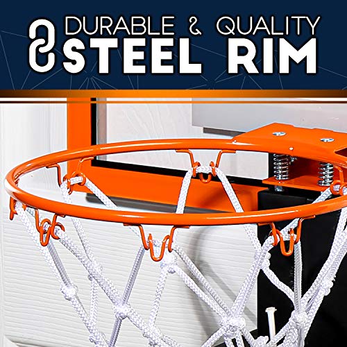 Franklin Sports Mini Basketball Hoop with Rebounder and Ball - Over The Door Basketball Hoop With Automatic Ball Rebounder - Indoor Basketball Game For Kids - style: Pro