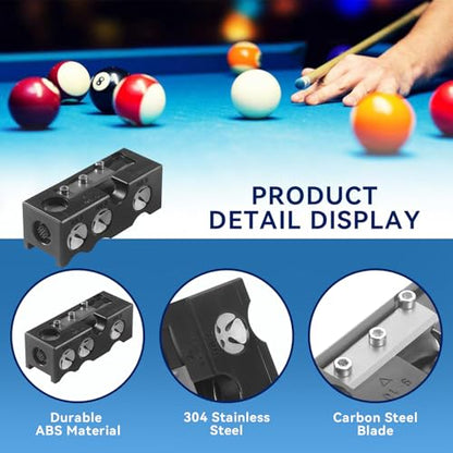 11-in-1 Pool Cue Tip Shaper, Upgraded Billiards Pool Cue Tip Tool, Pool Cue Tips Replacement Kit, Pool Cue Accessories for Replacement and Shaping Cue Tips
