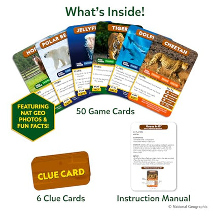 Skillmatics Guess in 10 National Geographic Animals, Educational Card Game for Kids & Families, Animal Trivia & Travel Game, Screen-Free Fun, Gifts for Ages 6, 7, 8, 9 and Up - style: 2. National Geographic
