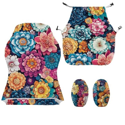 Suobstales Boho Mandala Flower Pattern Gaming Chair Covers Waterproof Cat Scratch Proof Stretch Game Chair Cover with Armrest Anti-Scratch Protection for Ergonomic Gaming Rotating Desk Chair - color: Boho Mandala Flower