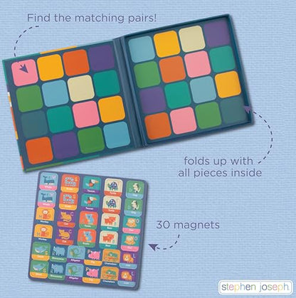Stephen Joseph, Magnetic Memory Game Set, Matching Memory Game for Kids - 32pc Memory Game Set, Matching Games for Children Preschool Toddler, Travel Memory Games for Kids, Animals