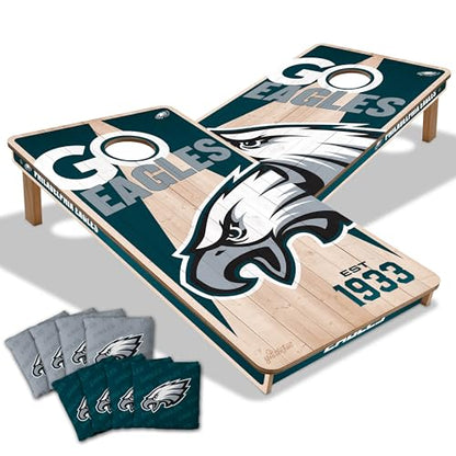YouTheFan NFL 2’ x 4’ Professional Wood Cornhole Game with Logo Bags