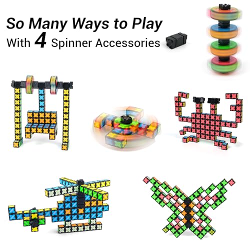 TOSY Magnet Cube 4x4 - 70 Blocks, 560 Magnets, Multipurpose: Creative Building Blocks, Transformable Fidget Spinner, Puzzle/Infinity Cube, Christmas Stocking Stuffers Gift for Kids, Glowing STEM Toy