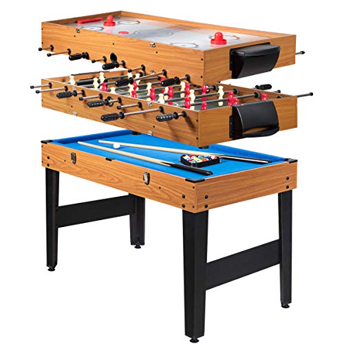Multiple Foosball Table, 3 in 1 Game Table with Soccer, Sling, Horkey Game, 48" Combo Soccer Table for Kids, Adult, Party, Gatherings, Clubs, Game Room