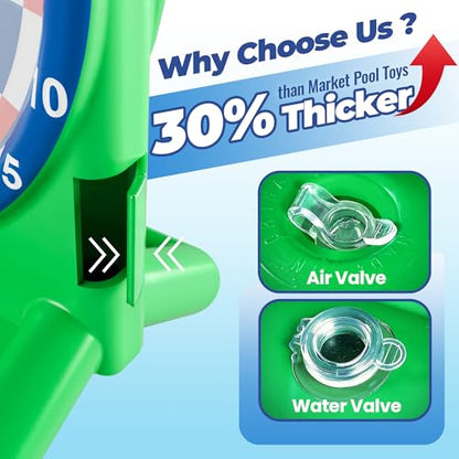 iPlay, iLearn Kids Fun Pool Toys, Inflatable Dart Board Water Games, Swimming Pool Floats, Beach Yard Outdoor Play, Backyard Party Birthday Gift for 6 7 8 9 10 12 Years Old Boys Girls Teen Adult-Green