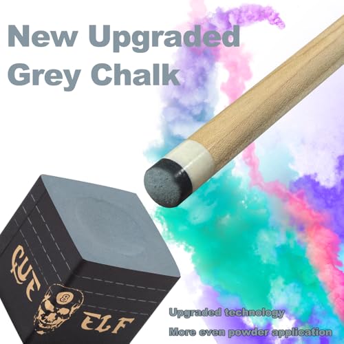 CUEELF Cube Pool Cue Chalk Technology Billiard Pool Stick Chalk for Professional Low Deflection, Durable, Reduces Miscues-1pc - color: Grey
