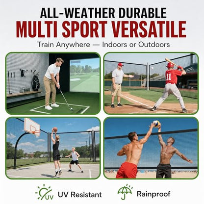 Golf Net,7Ft,10Ft,15Ft,20Ft,25Ft, 30Ft, 40Ft Golf Practice Net,Sports Practice Barrier Net, Heavy Duty Ball Netting Golf Hitting Net, DIY Ball Net,Baseball Net Hockey Net and Chipping Net - size: 10x20 ft