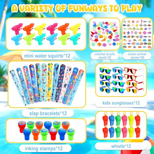 182 Pcs Pool Party Favors Beach Party Favors, Summer Goodie Bag Stuffers for Kids 3-8 8-12 with Beach Balls, Sunglasses, Water Balls for Summer Birthday Party Favors - style: pool Party Favor
