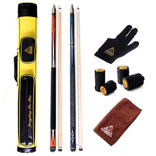 CUESOUL 19oz Pool Cue Sticks with Hard Pool Cue Case - color: E205-E103