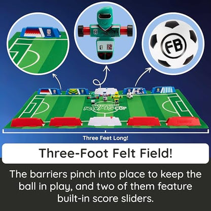Fat Brain Toys Foosbots Rivals Cup, International-Themed Foosbots Soccer Game with Stadium, Active Skill Game for Kids, Tweens, Teens Ages 6+
