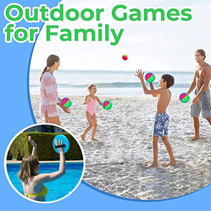 Ball Catch Set Games Toss Paddle,Kids Outdoor Toys, Toss and Catch Game Set, Beach Toys Back Yard Backyard with 2 Paddles 2Balls Yard Games Suitable for Kids Birthday Gift Ideal