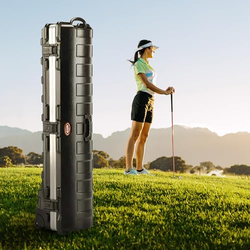 SKB Staff ATA Hard Shell Plastic Golf Travel Case for Cart Bags with 2 Wheels - Heavy-Duty Rolling Club and Driver Carrier for Airline Transport, Impact-Resistant with TSA Locking Latches - size: Small