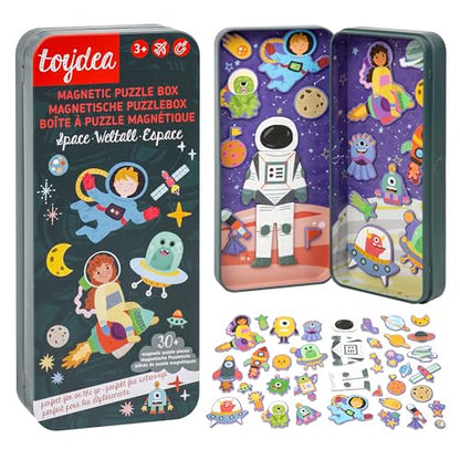 Magnetic Game Puzzle Box – Easter Travel Toy for Kids Ages 3+, Promotes Motor Skills & Imagination, Ideal Car Ride & Plane Activity, Perfect Easter Basket Stuffer for Boys & Girls - color: Space Adventure