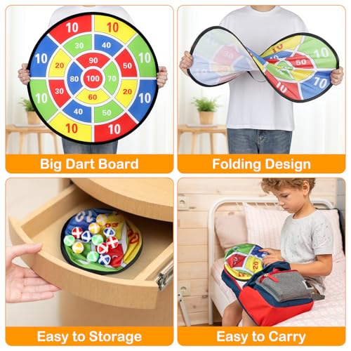 Accmor 29" Large Dart Board for Kids, Kids Dart Board with Sticky Balls, Boys Toys, Backyard Indoor Outdoor Fun Party Play Game Toys Gifts for Boys Girls